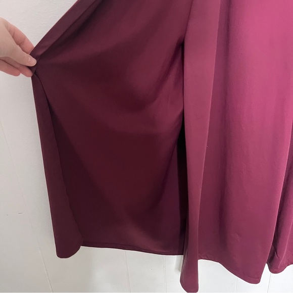 Wrap Pants Jersey Knit Tie Waist Wide Leg Maroon Women's Size XL - Picture 4 of 7